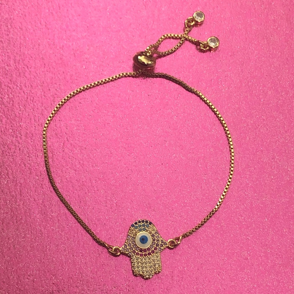 COLORFUL CHAIN HAMSA BRACELET